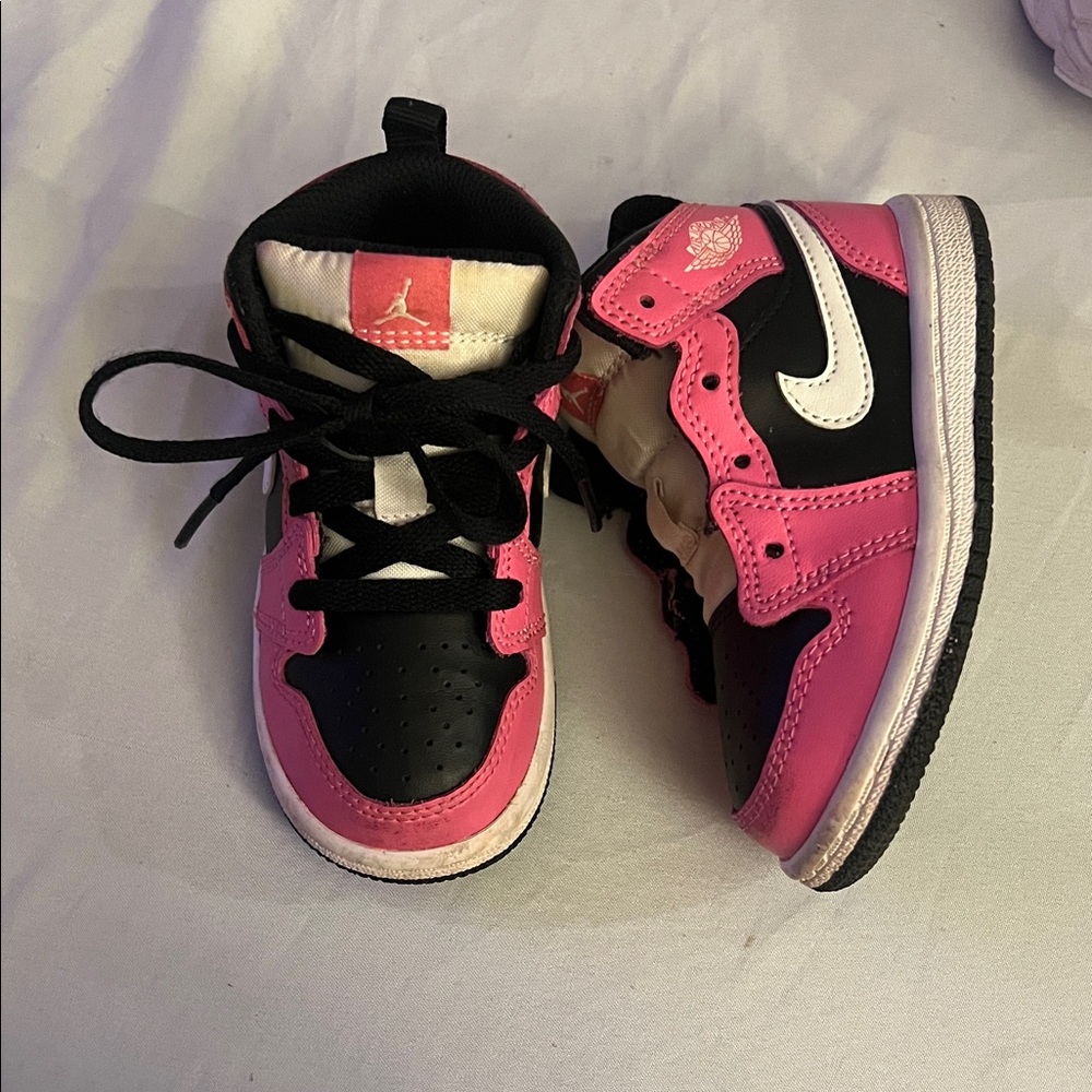 Jordan Kids Pink and Black Sneakers